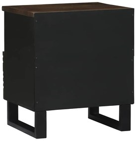 vidaXL Κομοδίνο με συρτάρι Καρυδιά 40 x 33 x 46 εκ. Μασίφ ξύλο μάνγκο