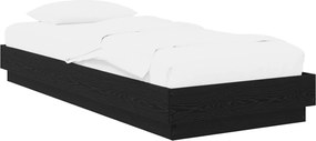 vidaXL Κρεβάτι δαπέδου Μαύρη Δρυς 80 x 200 cm Επεξεργασμένο Ξύλο