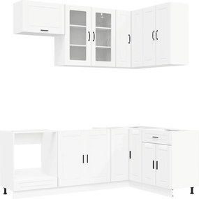 vidaXL Μονάδα κουζίνας PORTO 8 pcs Λευκό Επεξεργασμένο Ξύλο