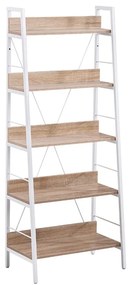 Βιβλιοθήκη One Step Up 28-0222 Με 5 Ράφια 60x35xH149cm Sonoma - White Μελαμίνη,Μέταλλο