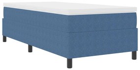 vidaXL Κρεβάτι με ελατήρια Μπλέ, Λευκό 193 x 90 x 60 εκ. Βελούδο