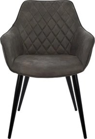 ΠΟΛΥΘΡΟΝΑ MANDO HM8006.10 ΜΕ ΓΚΡΙ NUBUCK ΥΦΑΣΜΑ 60x60x84 εκ.