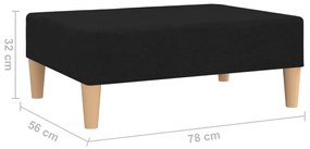 vidaXL Σκαμπό/Υποπόδιο Μαύρο 78 x 56 x 32 εκ. Υφασμάτινο