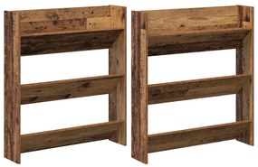 vidaXL Ντουλάπες παπουτσιών τοίχου 2 pcs Παλιό ξύλο 60 x 18 x 60 εκ