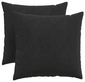 vidaXL Μαξιλάρι Καναπέ 2 pcs Μαύρο 50 x 50 cm Υφασμάτινο Κορντουρά