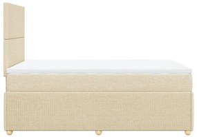 Κρεβάτι Boxspring με Στρώμα Κρεμ 120x190 εκ. Υφασμάτινο - Κρεμ