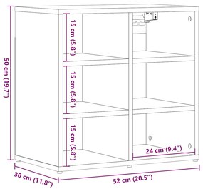 Ντουλάπα παπουτσιών Παλιό Ξύλο 52x30x50 εκ - Καφέ