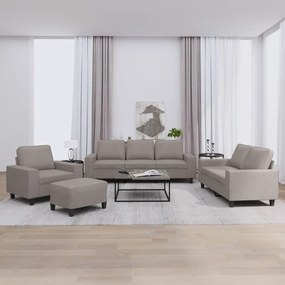 vidaXL Σετ Καναπέ 4 Τεμαχίων Taupe Υφασμάτινο