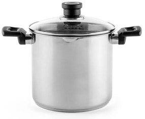 Βαθιά κατσαρόλα Luigi Ferrero Sophia FR-3407, 20x18 cm, 5.6 l, Ατσάλι 18/10, Γυάλινο καπάκι με τρύπα ατμού, Επαγωγή, Inox