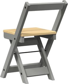 vidaXL Καρέκλες Τραπεζαρίας Πτυσσόμ. 4 τεμ. Corona Γκρι Μασίφ Πεύκο