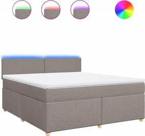 vidaXL Κρεβάτι Boxspring με Στρώμα Taupe 180x200 εκ. Υφασμάτινο