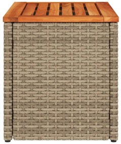 vidaXL Τραπεζάκια Κήπου 2 τεμ. Μπεζ 55x34x37εκ. Συνθ.Ρατάν/Μασίφ Ξύλο