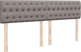 vidaXL Κρεβάτι Boxspring με Στρώμα Taupe 200x200 εκ. Υφασμάτινο