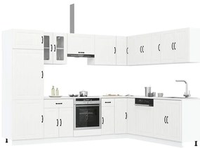 vidaXL Σετ ντουλαπιών κουζίνας 14 τεμαχίων Lucca Λευκό μηχανικό ξύλο