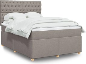 vidaXL Κρεβάτι Boxspring με Στρώμα Taupe 140x200 εκ. Υφασμάτινο