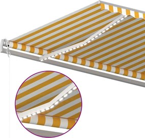 vidaXL Ηλεκτρική τέντα με LED και αισθητήρα 5 x 3,5 m