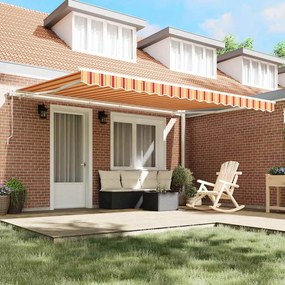 vidaXL Σκηνίτσα Αναδιπλούμενη 450 x 350 εκ κίτρινο και πορτοκαλί