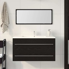vidaXL Ντουλάπι Νεροχύτη Μαύρη Οξυά 90 x 45 x 1.5 εκ.