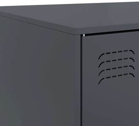 Τραπέζι Κήπου Ανθρακί 67x50x44 εκ. Ατσάλινο - Ανθρακί