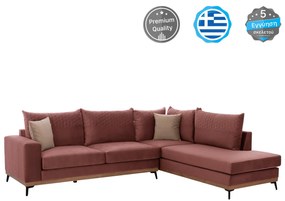 Γωνιακός Καναπές MESINA C3253.02R Δεξιά Γωνία Ύφασμα Αλέκιαστο Σάπιο Μήλο 290x240x94Yεκ. 290x240x94 εκ.