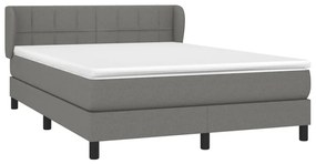 ΚΡΕΒΑΤΙ BOXSPRING ΜΕ ΣΤΡΩΜΑ ΣΚΟΥΡΟ ΓΚΡΙ 140X190 ΕΚ. ΥΦΑΣΜΑΤΙΝΟ 3126238