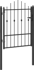 vidaXL Πύλη Φράχτη ASTEN 100 x 125 cm Μέταλλο Μαύρο Κλειδώσιμο
