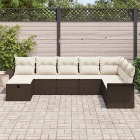 vidaXL Σετ Καναπέ Κήπου 8 pcs Καφέ και κρεμ 297.5 x 187.5 x 85 εκ