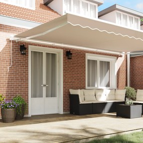 vidaXL Χειροκίνητη Ανασυρόμενη Τέντα  Μπεζ 500x300 cm