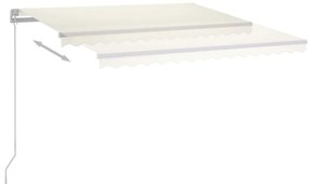 vidaXL Τέντα Συρόμενη Χειροκίνητη με LED Κρεμ 350 x 250 εκ.