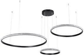 Φωτιστικό Οροφής Diamond Trio 61144 Led 120W Φ40-60-80cm Black GloboStar Αλουμίνιο