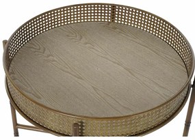 Βοηθητικό Τραπέζι DKD Home Decor 59 x 59 x 50 cm Φυσικό Μέταλλο