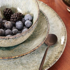 Σετ 4 επίπεδων πιάτων από stoneware με αντιδραστική εφυάλωση, DÉNIA