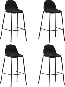 vidaXL Σετ Επίπλων Μπαρ 5 Τεμαχίων Μαύρο Υφασμάτινο