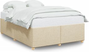 vidaXL Σκελετός Κρεβατιού Χωρίς Στρώμα Κρεμ 140x200 εκ.Υφασμάτινο