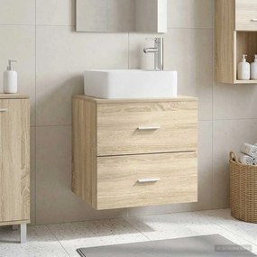 vidaXL Επιτοίχια Λεκάνη Έπιπλο Sonoma Δρυς 53 x 35 x 80 cm