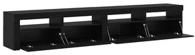 vidaXL Έπιπλα τηλεόρασης 2 pcs Μαύρη δρυς 240 x 35 x 40 εκ.