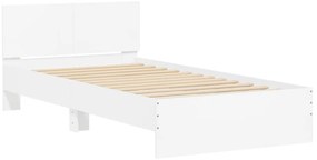 vidaXL Πλαίσιο Κρεβατιού με Κεφαλάρι Λευκό 100x200 εκ. Επεξ. Ξύλο