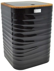 Κάδος Απορριμμάτων Luna 830152 18x18x25cm 5lt Black-Natural Ankor Plastic