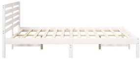 vidaXL Σκελετός Κρεβατιού Λευκό 160 x 200 cm Μασίφ ξύλο πεύκου