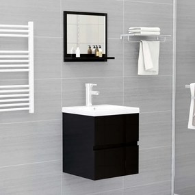 vidaXL Καθρέφτης Μπάνιου Γυαλιστερό Μαύρο 40x10,5x37 εκ. Μοριοσανίδα