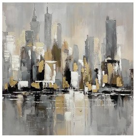 Πίνακας σε Καμβά &quot;New York 36182&quot; Fylliana Γκρί - Μπέζ 100x4x100 εκ. 100x4x100 εκ.