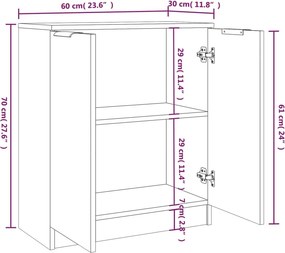vidaXL Ντουλάπια 2 τεμ. Sonoma Δρυς 60x30x70 εκ. Επεξεργασμένο Ξύλο