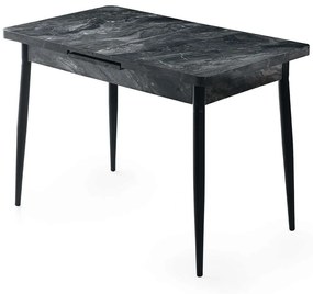 Τραπέζι Επεκτεινόμενο Ay 974NMB1142 120/150x70x75cm Marble Effect Anthracite Μοριοσανίδα, Μέταλλο