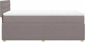 vidaXL Κρεβάτι Boxspring με Στρώμα Taupe 90x190 εκ.Υφασμάτινο