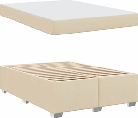 vidaXL Σκελετός Κρεβατιού με στρώμα Κρεμ 140 x 200 cm ύφασμα