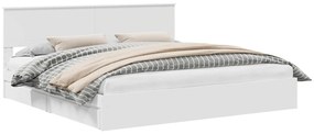 vidaXL Κρεβάτι Αποθήκης Λευκό 200 x 200 cm Επεξεργασμένο ξύλο