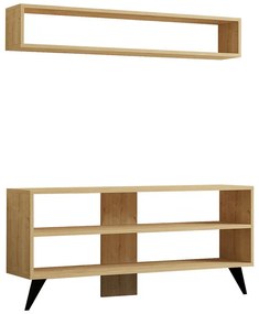 Σύνθετο σαλονιού Prestige pakoworld σε oak απόχρωση 120x29,6x50εκ - 120-000536