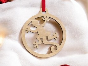 Σετ των 3 Intra απο ξύλο plywood 3mm-4mm πάχος – Χριστουγεννιάτικο στολίδι Lizard 30x30 cm INTRAVECTRY-MY545251