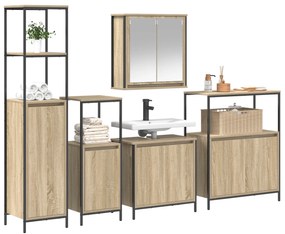 vidaXL Σετ Επίπλων Μπάνιου 5 τεμαχίων  σε Sonoma Oak Επεξεργασμένο Ξύλο