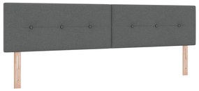 vidaXL Κρεβάτι Box Spring Σκούρο Γκρι με Στρώμα, 200x200 εκ, Ύφασμα